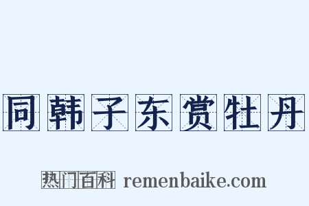 同韩子东赏牡丹是什么意思的图片
